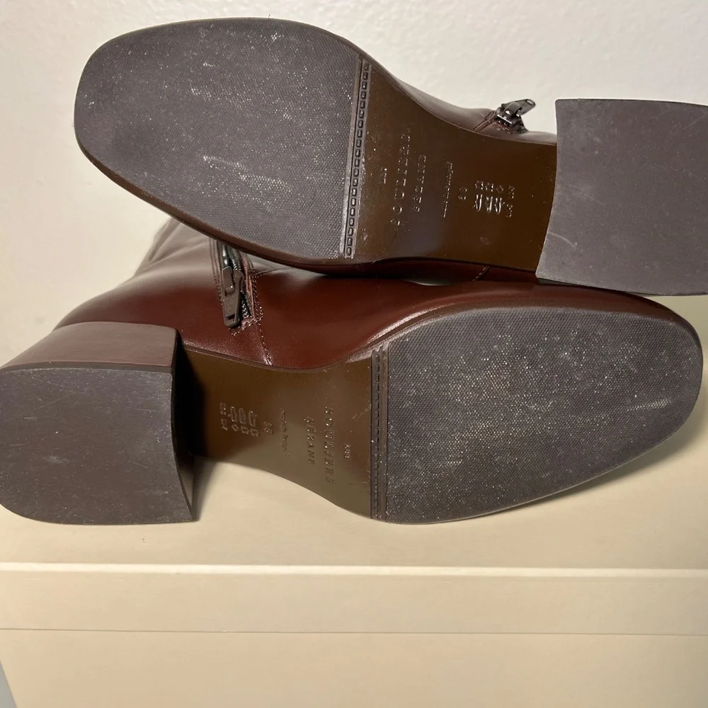 Pre Owned Womens Sezane PAULETTE LOW BOOTS Chocolate size US 7 - Picture 9 of 16